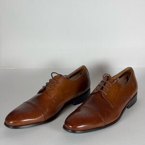 Classic Brown Leather Oxfords Men's Dress Shoes